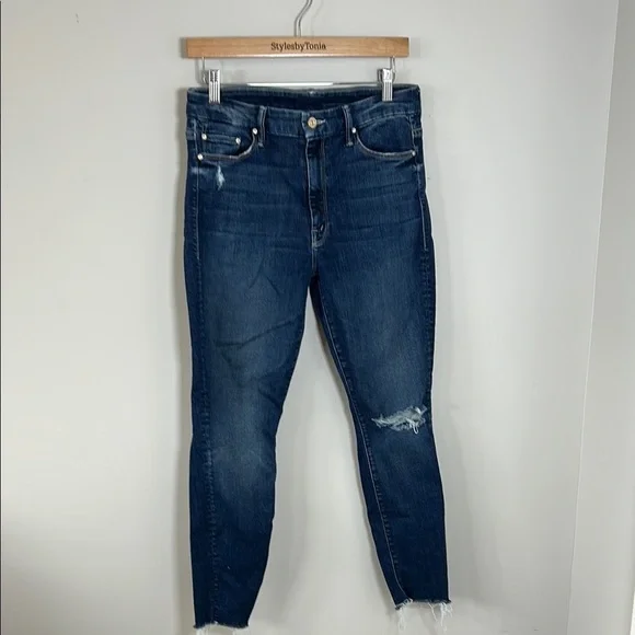 MOTHER High Waisted Looker Jean Ankle Fray Close to the Edge Sz 30 - Picture 4 of 16